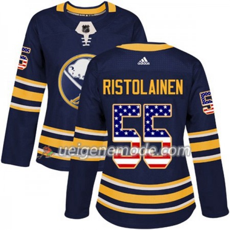 Dame Eishockey Buffalo Sabres Trikot Rasmus Ristolainen 55 Adidas 2017-2018 Marineblau USA Flag Fashion Authentic